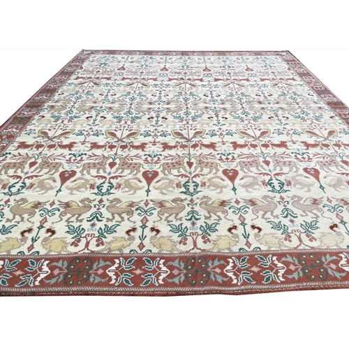 101 - PORTUGUESE NEEDLEPOINT CARPET, 350cm x 295cm.