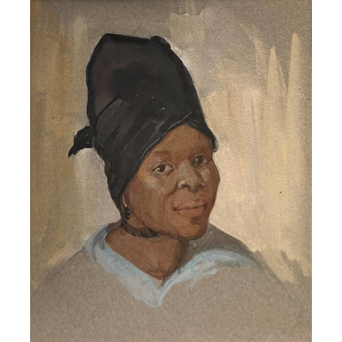 33 - HILDA MAY GORDON (1874-1972) 'A Blantyne Woman - Tanganyika', water colour, 24cm x 20cm, framed and ... 