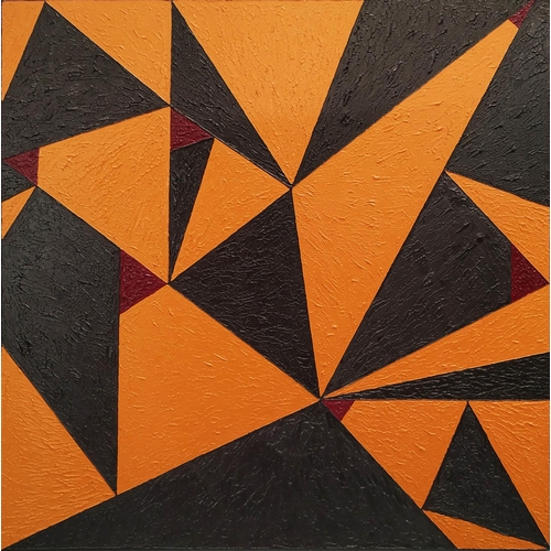 53 - MARK TAYLOR, 'Shattered glass', acrylic on canvas, 99cm x 99cm.