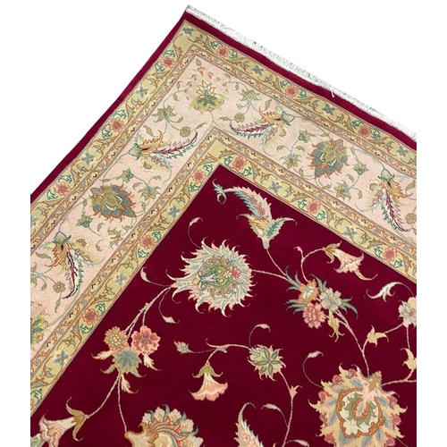 93 - FINE PART SILK TABRIZ RUG, 230cm x 160cm.