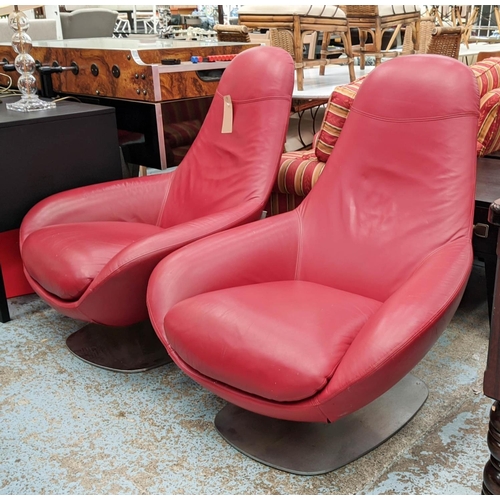 338 - HABITAT SWIVEL LOUNGE CHAIRS, a pair, 100cm H. (2)