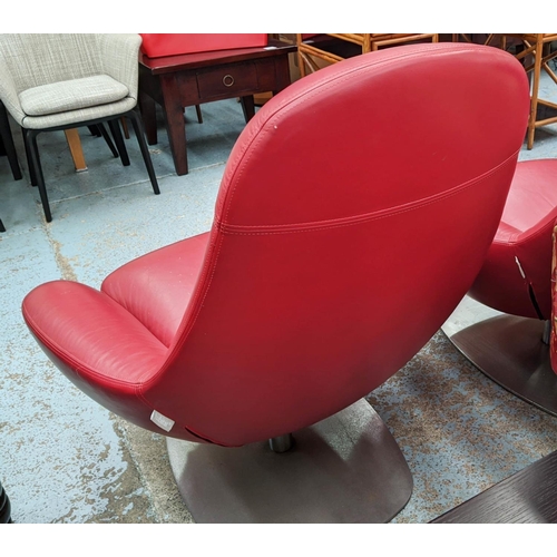 338 - HABITAT SWIVEL LOUNGE CHAIRS, a pair, 100cm H. (2)