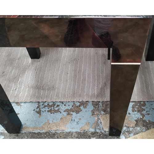 352 - SIDE TABLES, a pair, 50cm x 50cm x 61cm, segmented crackled finish. (2)