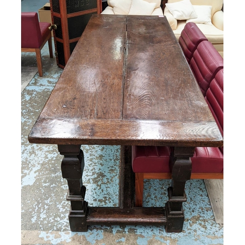 354 - REFECTORY TABLE, 205cm x 76cm x 72cm, 17th century inspired, oak.