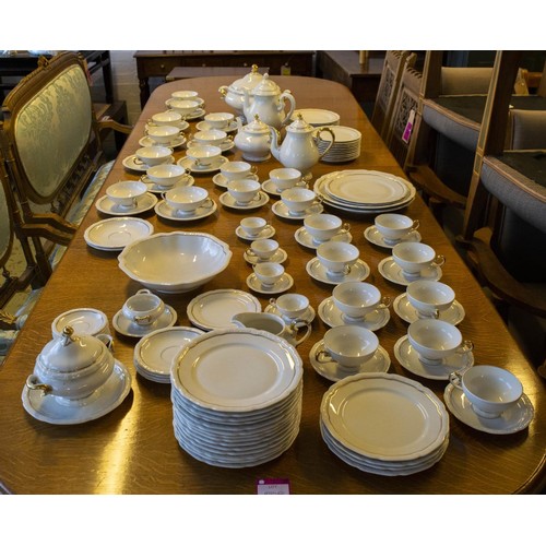 20 - PART DINNER SERVICE, Czech 'Bianca', including eleven soup bowls, thirteen tea cups and sauces, twen... 