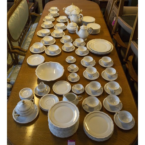 20 - PART DINNER SERVICE, Czech 'Bianca', including eleven soup bowls, thirteen tea cups and sauces, twen... 