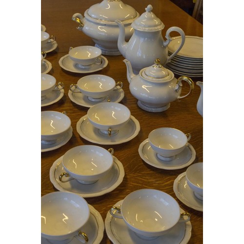 20 - PART DINNER SERVICE, Czech 'Bianca', including eleven soup bowls, thirteen tea cups and sauces, twen... 