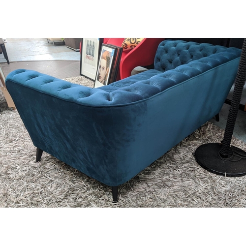 306 - MADE.COM SLOAN SOFA, 180cm W, with sea foam blue velvet upholstery.