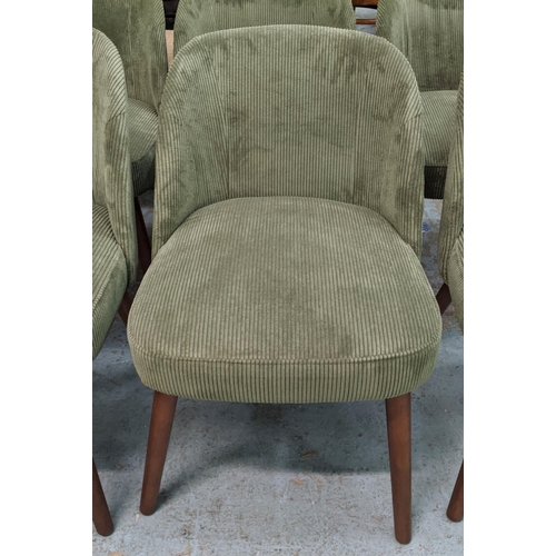 307 - MADE.COM SWINTON CHAIRS, 75cm H, a set of six, with sage corduroy velvet upholstery. (6)