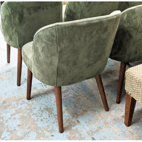 307 - MADE.COM SWINTON CHAIRS, 75cm H, a set of six, with sage corduroy velvet upholstery. (6)