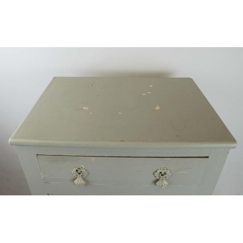 311 - CHILDREN'S DRESSING CHEST, eight drawers painted grey with John Lewis insignia, 128cm H x 52cm x 36c... 