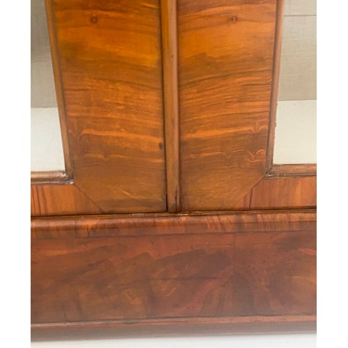 101 - ART DECO DISPLAY CABINET, burr walnut with two arched glazed doors and shelves, 58cm W x 30cm D x 11... 