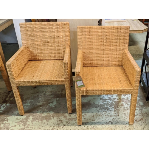 462 - DINING CHAIRS, a set of four, 1970s, Italian style, rattan, 85cm H. (4)