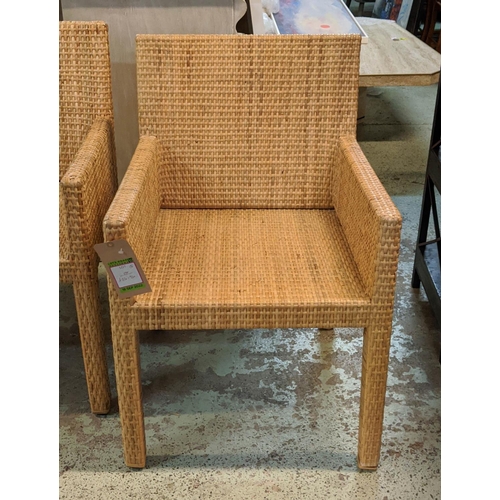 462 - DINING CHAIRS, a set of four, 1970s, Italian style, rattan, 85cm H. (4)