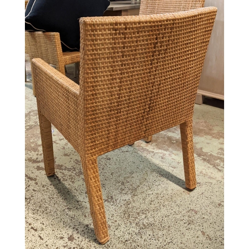 462 - DINING CHAIRS, a set of four, 1970s, Italian style, rattan, 85cm H. (4)