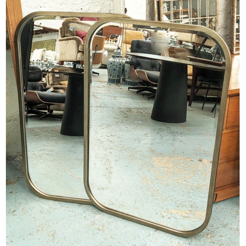 369 - WALL MIRRORS, a pair, 96cm x 65cm, 1960s style, with gilt frames. (2)