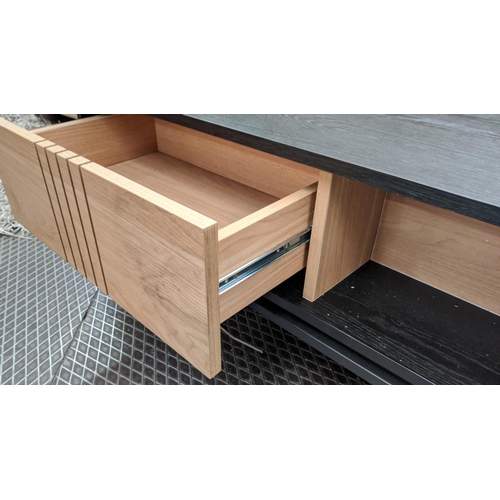 467 - LOW TABLE, 120cm x 60cm x 46cm, contemporary Danish style, with drawer on each side.