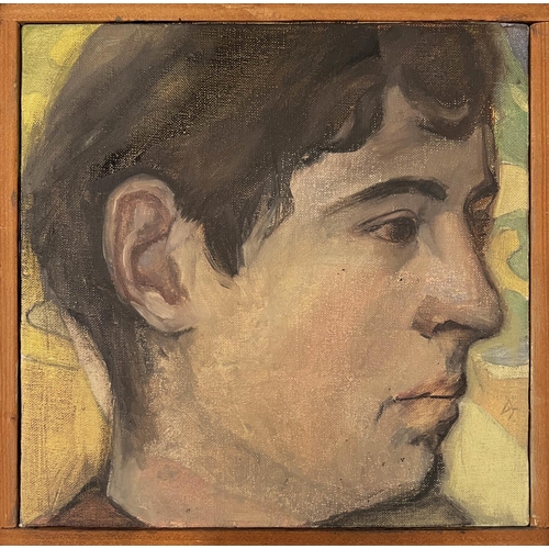 109 - DAVID TINDLE (b.1932), 'Head study', oil on canvas, 23cm x 23cm, framed. (Subject to ARR - see Buyer... 