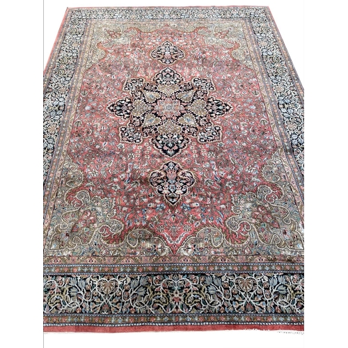 120 - FINE KASHMIR SILK CARPET, 292cm x 210cm.