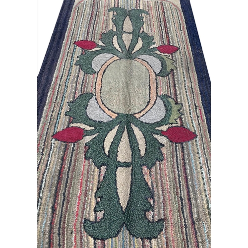 134 - ANTIQUE AMERICAN HOOKED RUG, 220cm x 110cm.