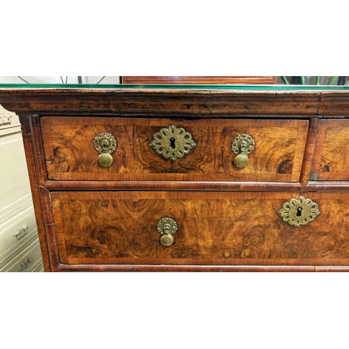 142 - CHEST ON STAND, 105cm W x 134cm H x 62cm D William and Mary walnut with two short and four long draw... 