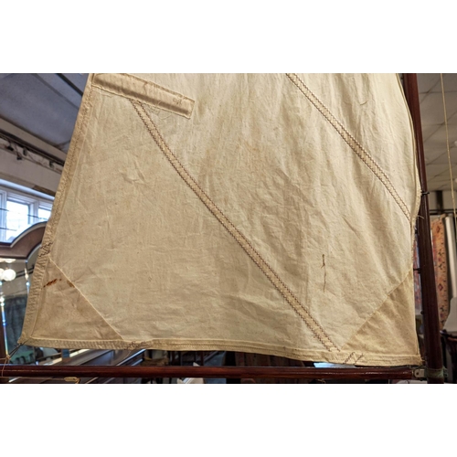 155 - POND YACHT MODEL, early 20th century Edwardian of substantial size, varnished wood with detachable c... 