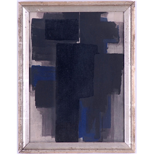 93 - PIERRE SOULAGES, Abstract, rare pochoir after the painting 1956, ref: Daniel Jacomet, 31cm x 22.5cm.