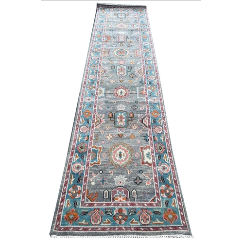 84 - CONTEMPORARY BAKSHAISH DESIGN RUNNER, 301cm x 75cm.