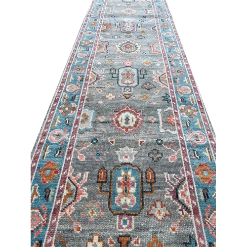 84 - CONTEMPORARY BAKSHAISH DESIGN RUNNER, 301cm x 75cm.