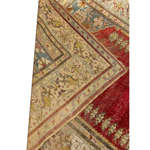 77 - ANTIQUE TURKISH KUMKAPI DESIGN RUG, 162cm x 115cm.