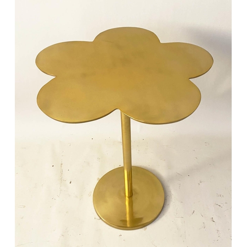 428 - CLOVER LEAF SIDE TABLE, 51cm h X 41cm, gilt metal frame.