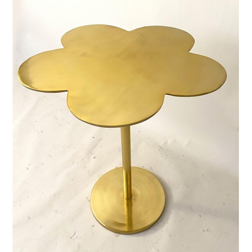 428 - CLOVER LEAF SIDE TABLE, 51cm h X 41cm, gilt metal frame.