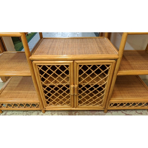 342 - BAMBOO BOOKCASE, 172cm x 47cm x 199cm, 1970s Italian style.