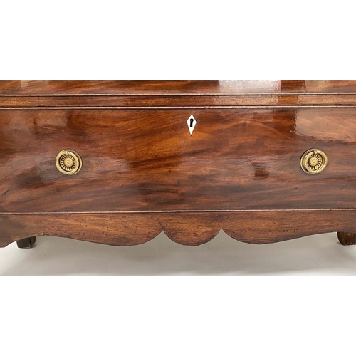 122 - SCOTTISH HALL CHEST, early 19th century Scottish mahogany adapted shallow proportions with two short... 