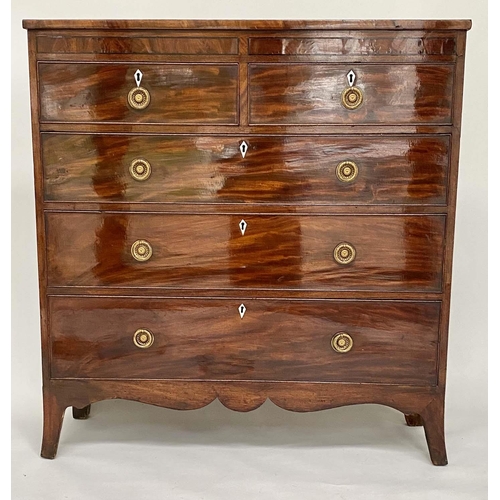 122 - SCOTTISH HALL CHEST, early 19th century Scottish mahogany adapted shallow proportions with two short... 