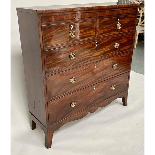 122 - SCOTTISH HALL CHEST, early 19th century Scottish mahogany adapted shallow proportions with two short... 