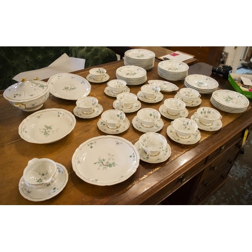 20 - LANTERNIER AND CO PART DINNER SERVICE, including eleven large dinner plates, twenty four plates, twe... 