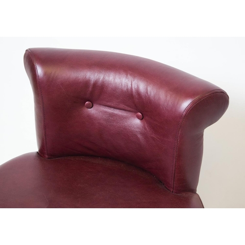 335 - DRESSING CHAIR, 72cm H x 51cm W, burgundy leather.