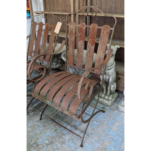 484 - GARDEN ARMCHAIRS, a pair, 1950's French style, 62cm W. (2)