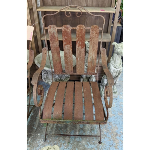 484 - GARDEN ARMCHAIRS, a pair, 1950's French style, 62cm W. (2)