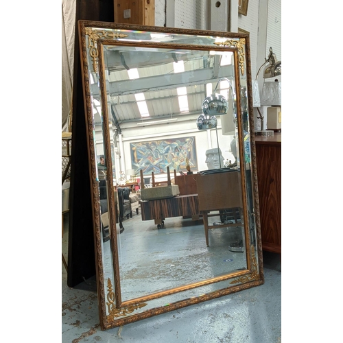 500 - WALL MIRRORS, a pair, 101cm x 151cm, French style, gilt frame with marginal mirrored plates and corn... 