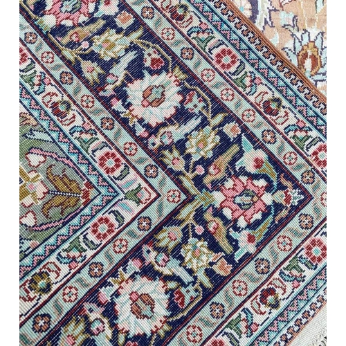 79 - SILK TEHRAN DESIGN RUG, 190cm x 125cm.