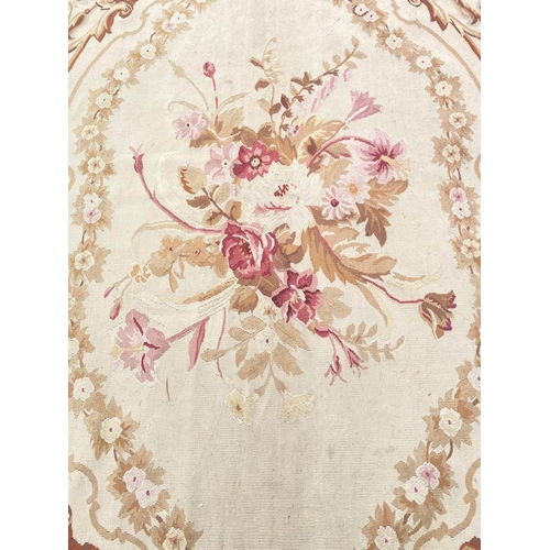 83 - VINTAGE AUBUSSON SAVONNERIE DESIGN CARPET, 425cm x 300cm.