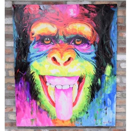 438 - CONTEMPORARY SCHOOL, The Monkey, acrylic on canvas 120cm x 100cm.