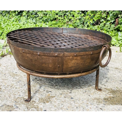 442 - INDIAN KADAI FIRE BOWL, on stand, 47cm x 64cm x 60cm.