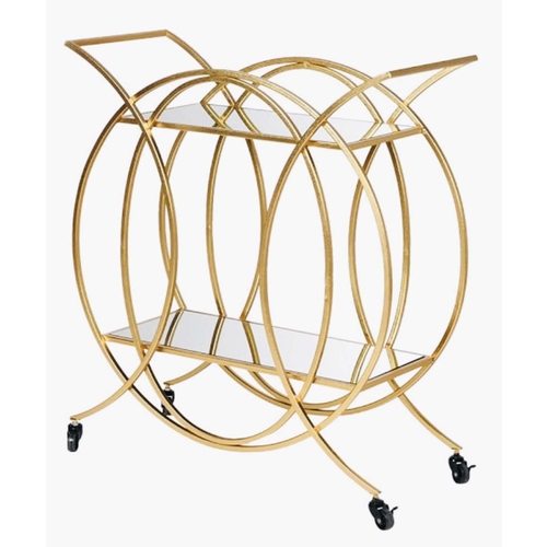 443 - COCKTAIL TROLLEY, 82cm x 72cm x 32cm, 1960s French style, gilt metal.