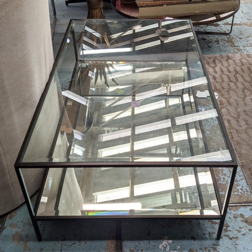 462 - LOW TABLE, 71cm x 120cm x 43cm H, mirrored undertier.