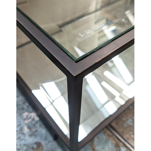 462 - LOW TABLE, 71cm x 120cm x 43cm H, mirrored undertier.