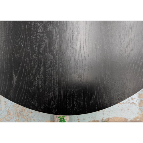 466 - NATHAN LINDERG DINING TABLE, 240cm L x 81cm, oval, ebonised oak.