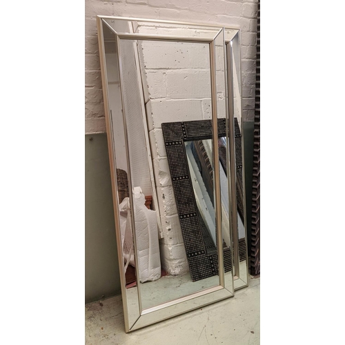 471 - WALL MIRRORS, a pair, 69cm x 158cm, contemporary Venetian style, marginal mirrored plate, silvered d... 